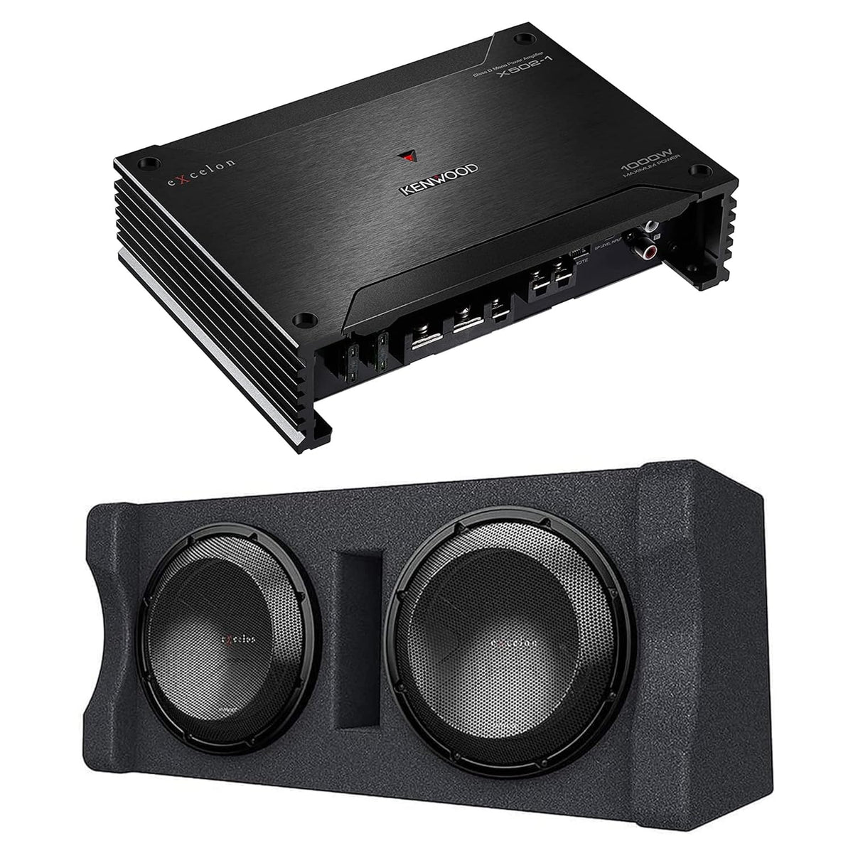 500-Watt Class D Subwoofer Amplifier with Dual 12" Subwoofers N27004
