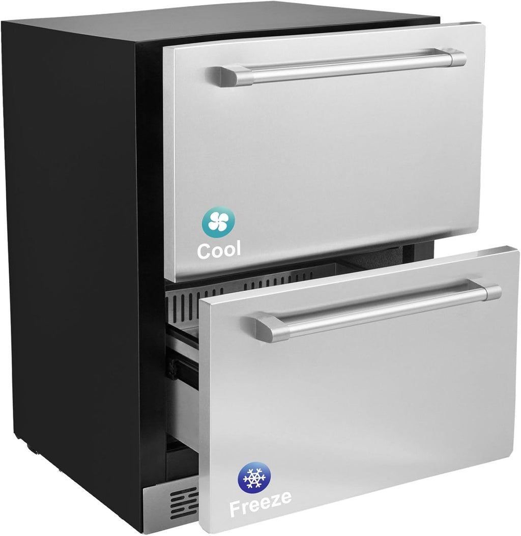 24 inch Undercounter Refrigerator, 2 Drawer, 4.87 Cu.ft. Capacity, silver U878137