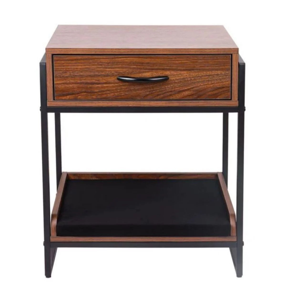 Brown End Table with Storage Drawer and Cat Resting Seat G506721