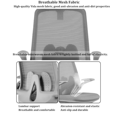 Gray Adjustable Height Mesh Office Chair with Wheels Y1333