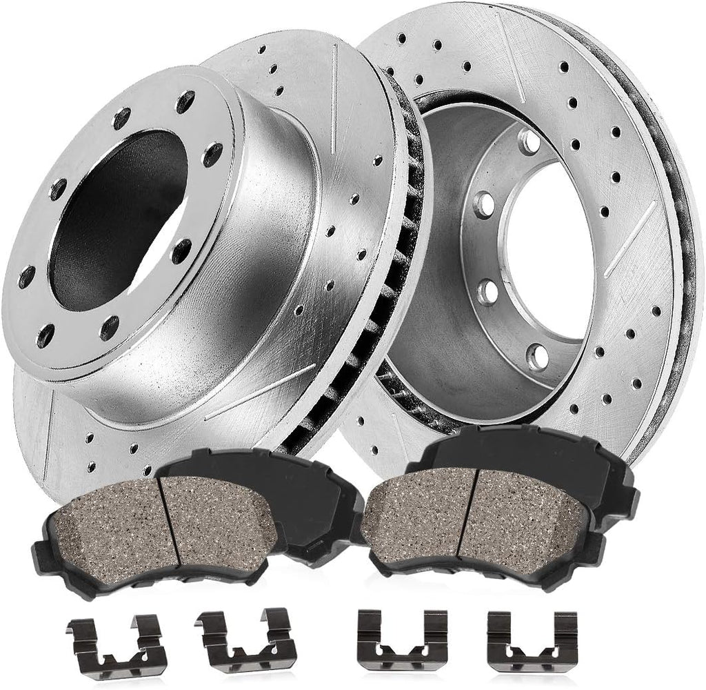 8 Lug Rotors + Ceramic Brake Pads + Hardware W876525