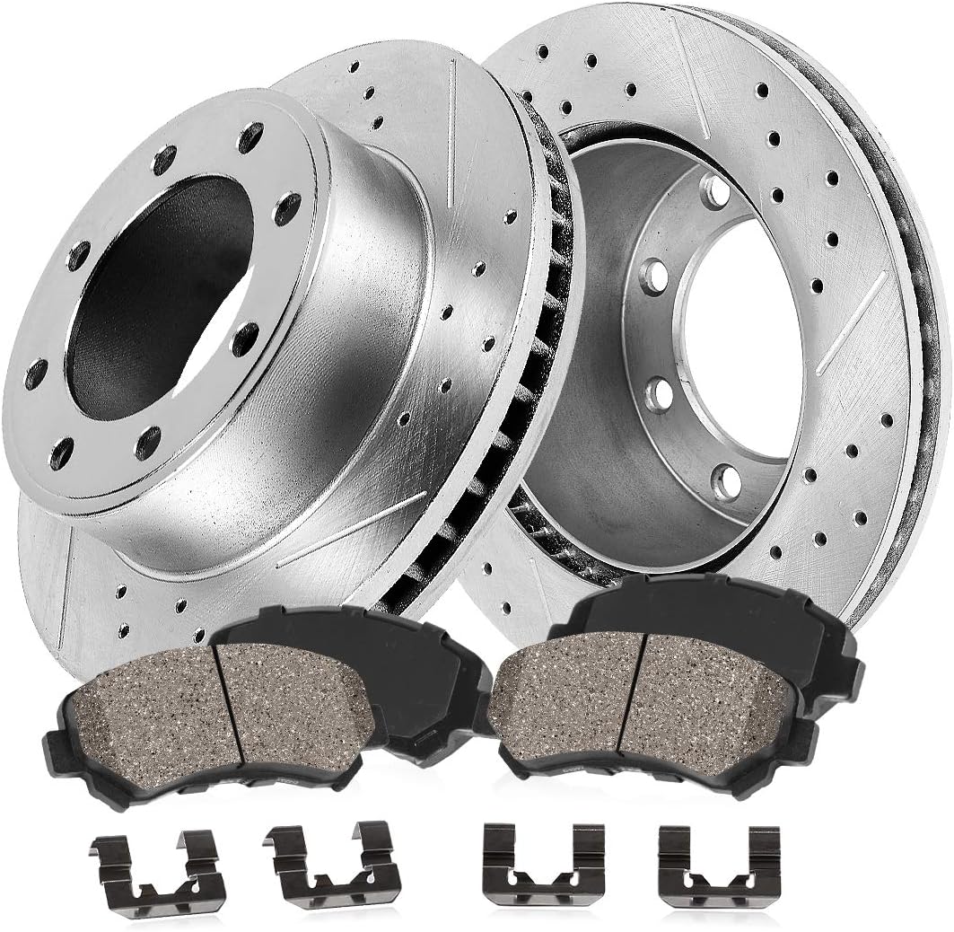 8 Lug Rotors + Ceramic Brake Pads + Hardware W876525