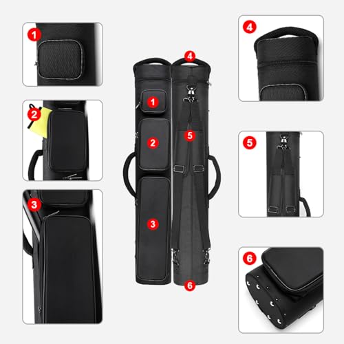 12-Hole Nylon Pool Cue Case, Black/Blue W70058