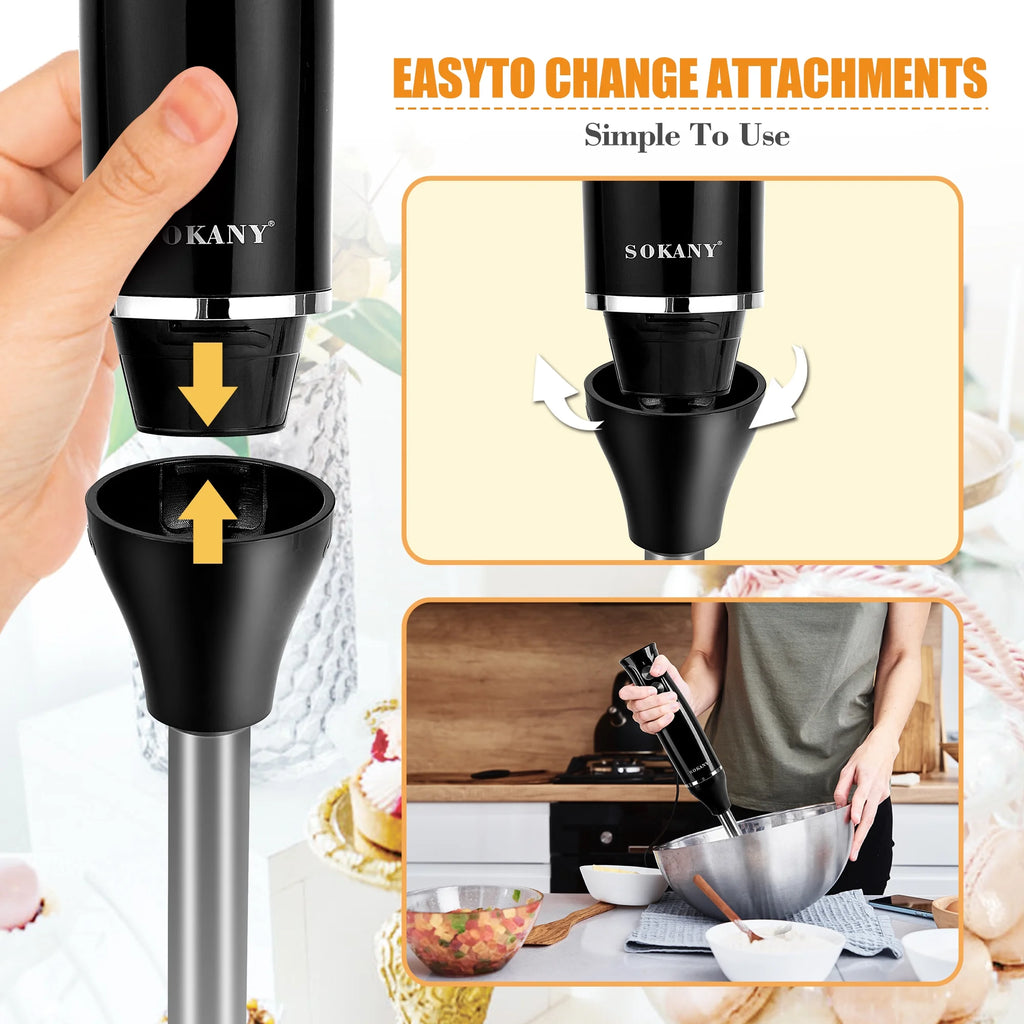 500W 4 in 1 Immersion Blender with 304 Stainless Steel Blade F4347