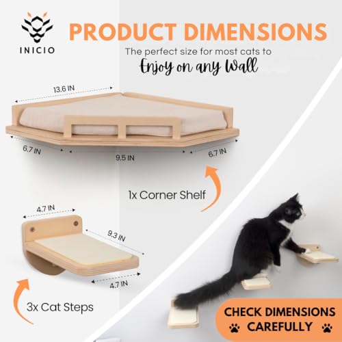 Brown 3 Step Cat Wall Shelves J50603