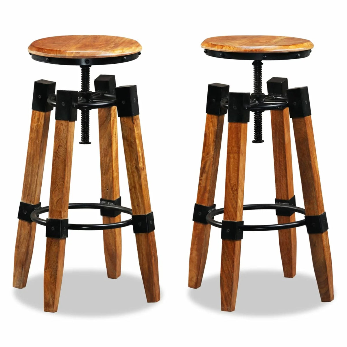 Solid Mango Wood Bar Stools 2 pcs J141
