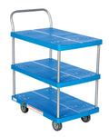 Plastic Platform Truck, 3 Shelf, 500 lb. Y482