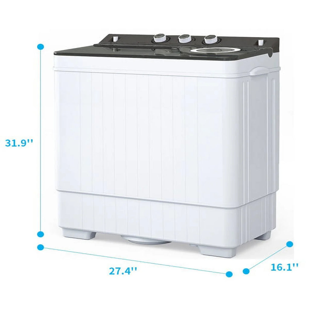 Semi-Automatic Washing Machine 18lbs Compact Laundry Machine with Spinner and Drain Pump M91219