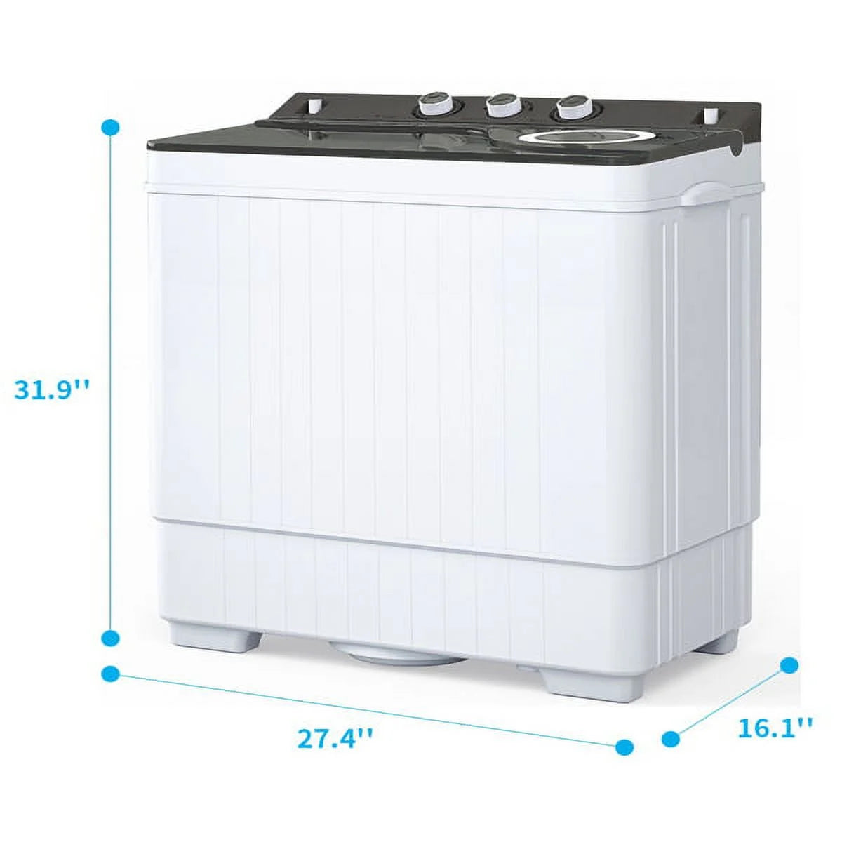 Semi-Automatic Washing Machine 18lbs Compact Laundry Machine with Spinner and Drain Pump M91219