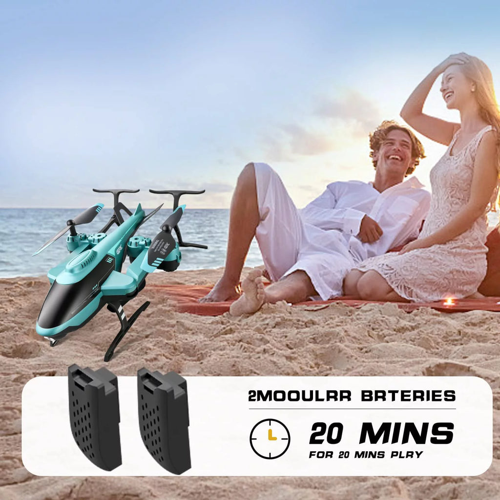 RC Helicopter Drone with 1080P HD Camera Blue S3563