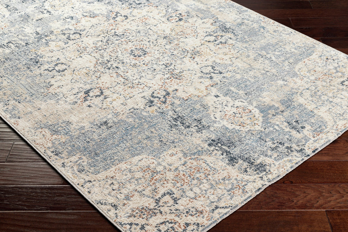 Ivory Abstract Fringe Area Rug C67330