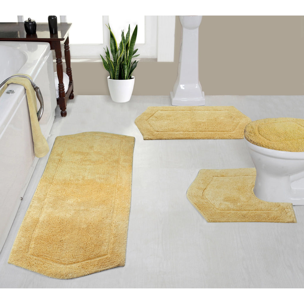 Absorbent Cotton Soft Bathroom Rug 4 Piece Set with Lid Cover A676