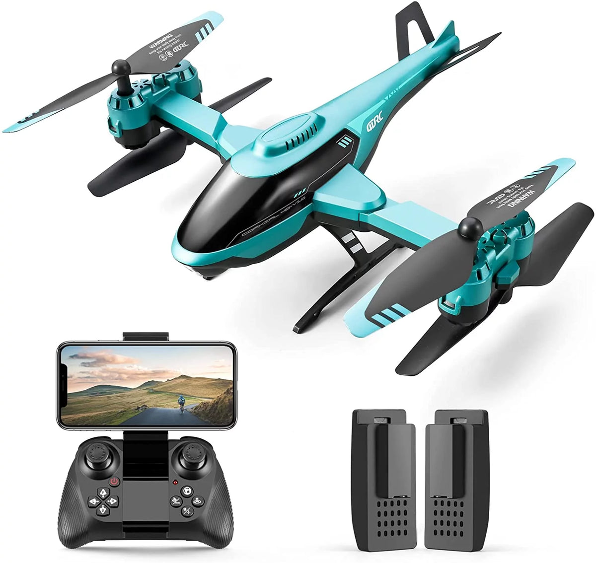 RC Helicopter Drone with 1080P HD Camera Blue S3563