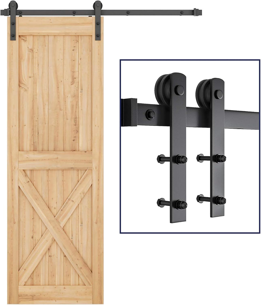 5ft Heavy Duty Sliding Barn Door Hardware Kit Pack of 2 B622
