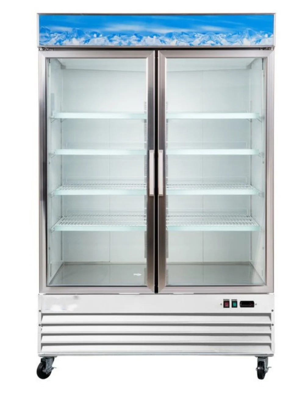 Heavy Duty 45 cu. ft. Commercial Refrigerator Merchandiser 2 Glass Door Stainless Steel U758421