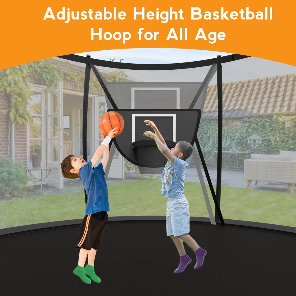 10FT Trampoline with Basketball Hoop & Light H3647