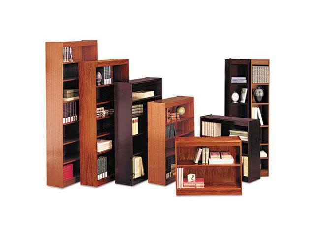 Square Corner Wood Bookcase Seven-Shelf Medium Cherry U7968