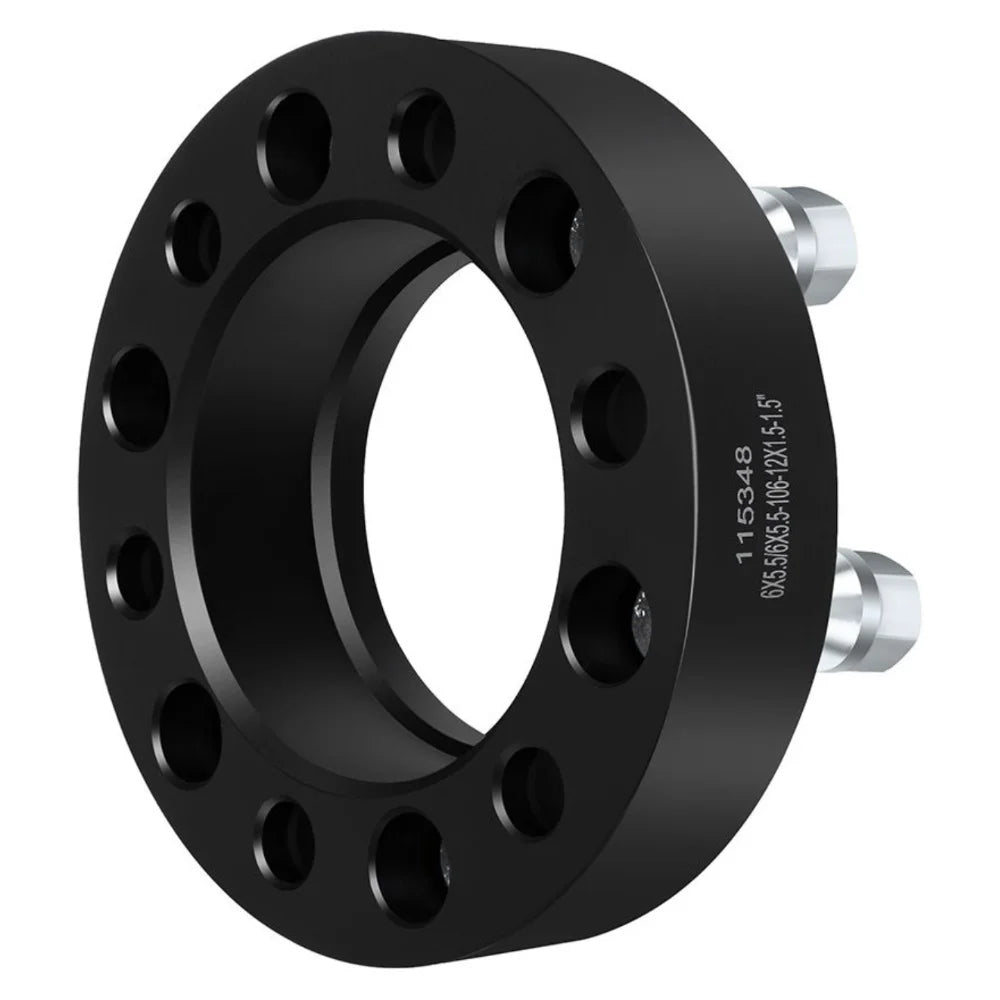 2Pcs 1.5" 6x5.5 Black Hub Wheel Spacers F9260