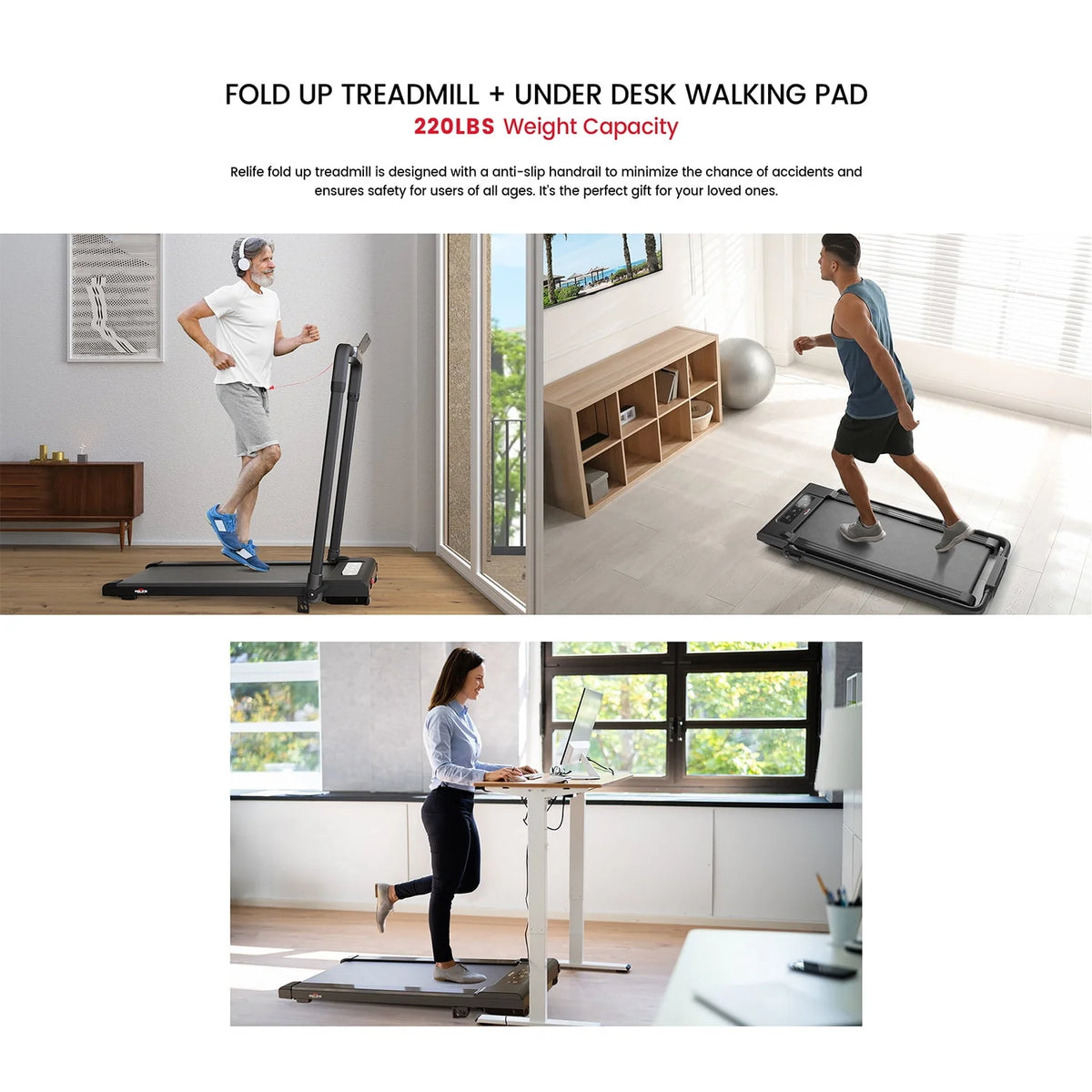 2 in 1 Foldable Treadmill 2.5HP O36836