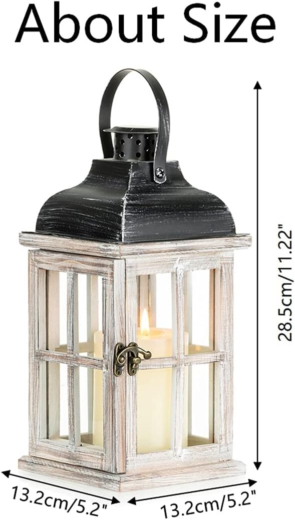 Rustic Wooden Candle Lantern J287008