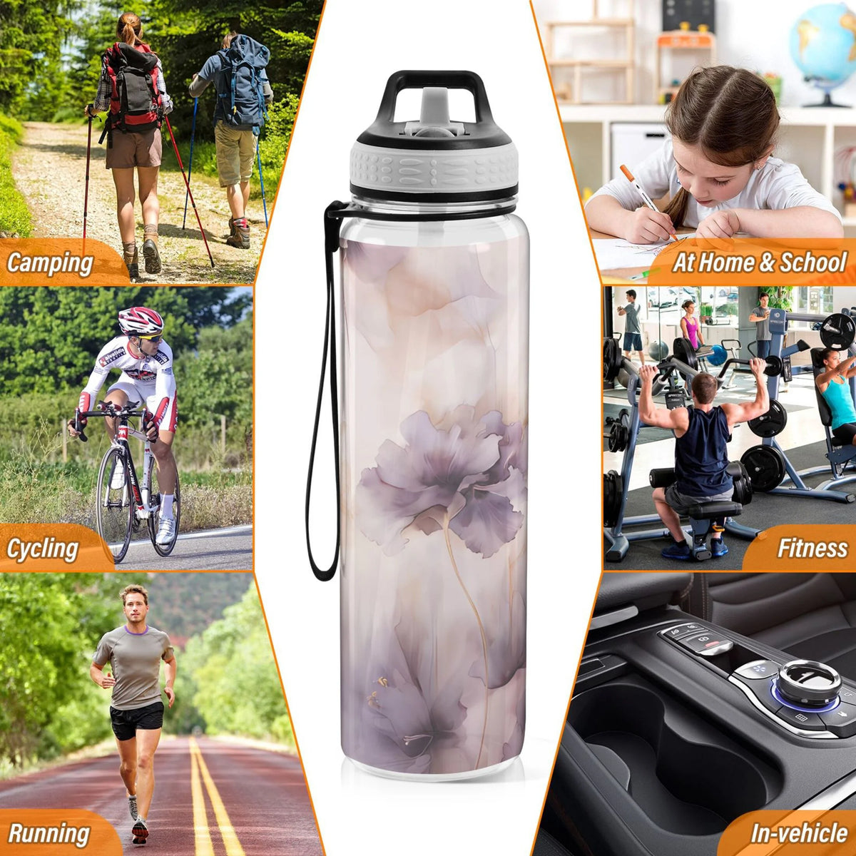 32oz Tritan Leakproof Clear Water Bottle with Straw P7220