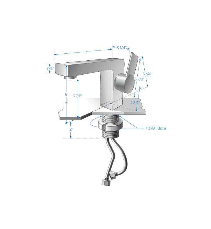 Chrome Single Hole Bathroom Vanity Faucet X632