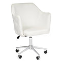 White Velvet Tufted Swivel Vanity Chair K70631