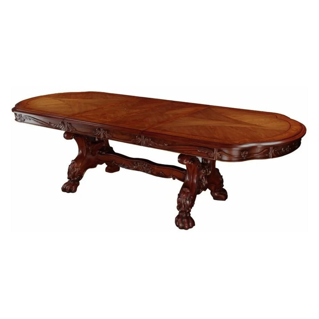 Brown Wooden Dining Table with Lion Claw Feet P413921