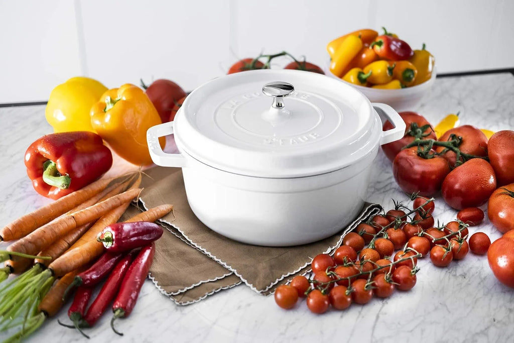 Cast Iron Dutch Oven 4-Qt Round Cocotte White D2787