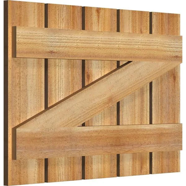 TimberCraft Shutters with Z-Bar, Rough Sawn Western Red Cedar Y76618