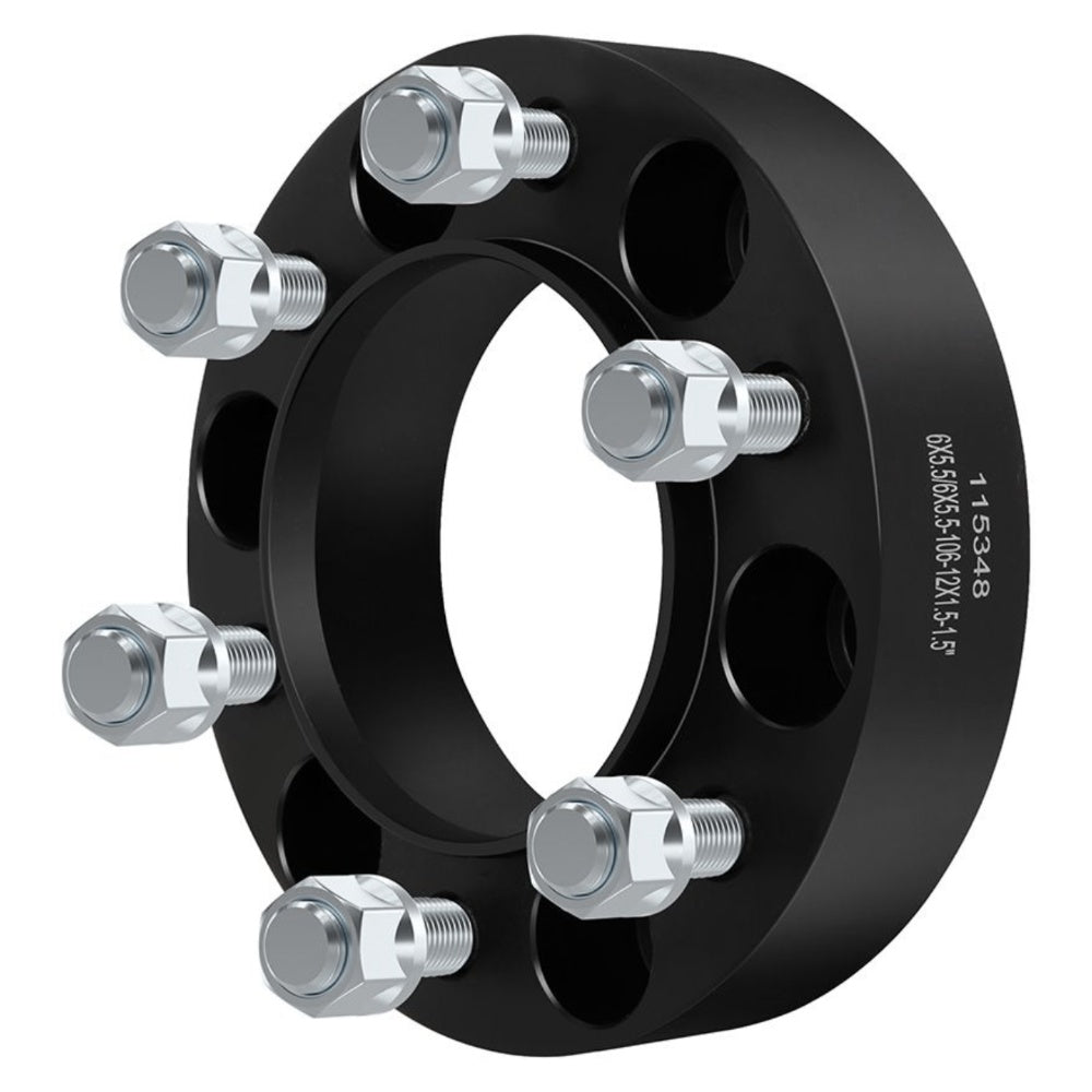 2Pcs 1.5" 6x5.5 Black Hub Wheel Spacers F9260