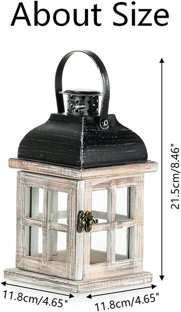 Rustic Wooden Candle Lantern J287008