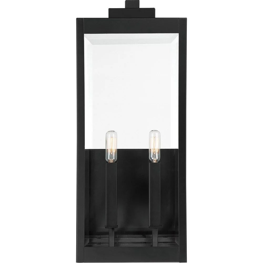2-Light Extra Large Outdoor Wall Lantern with Clear Beveled Glass Panels L391