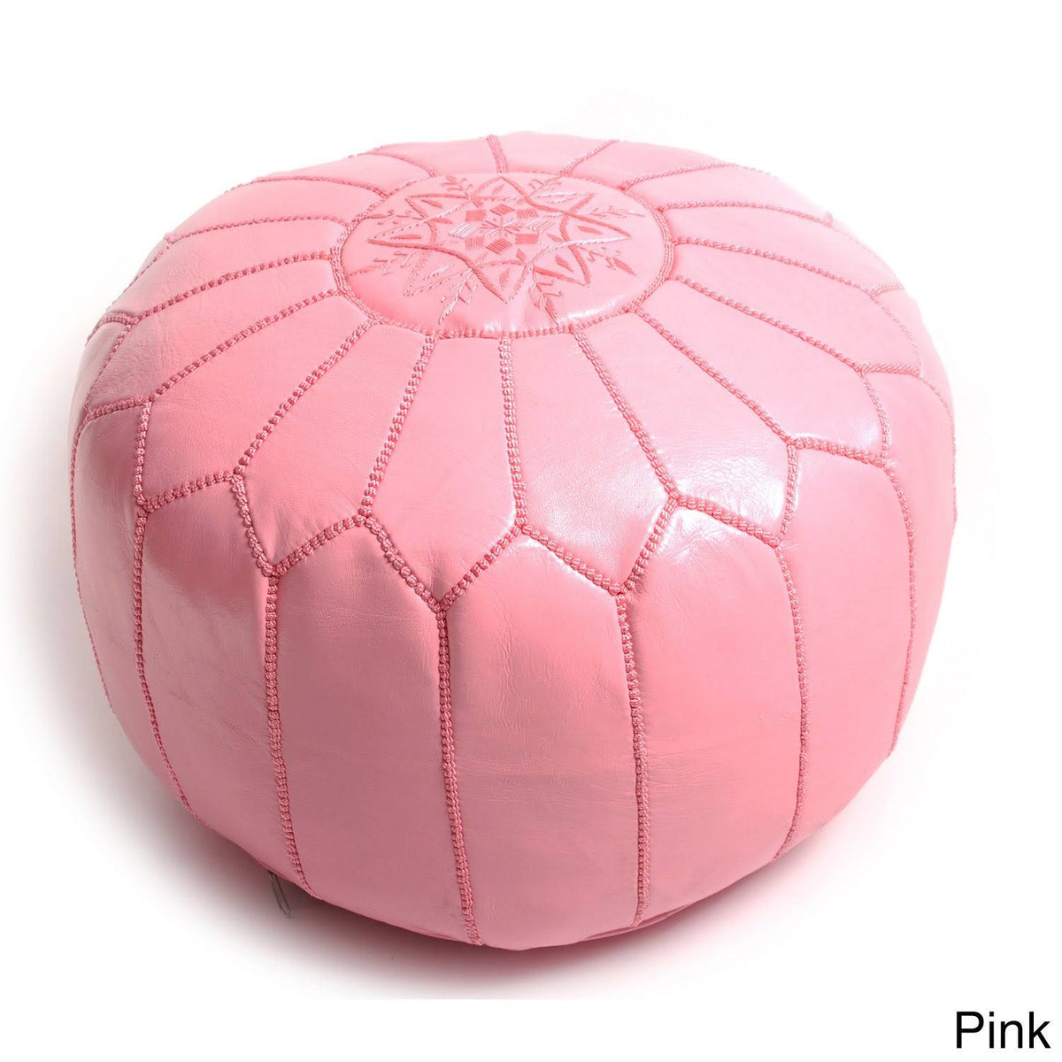 Orange Leather Ottoman E14588
