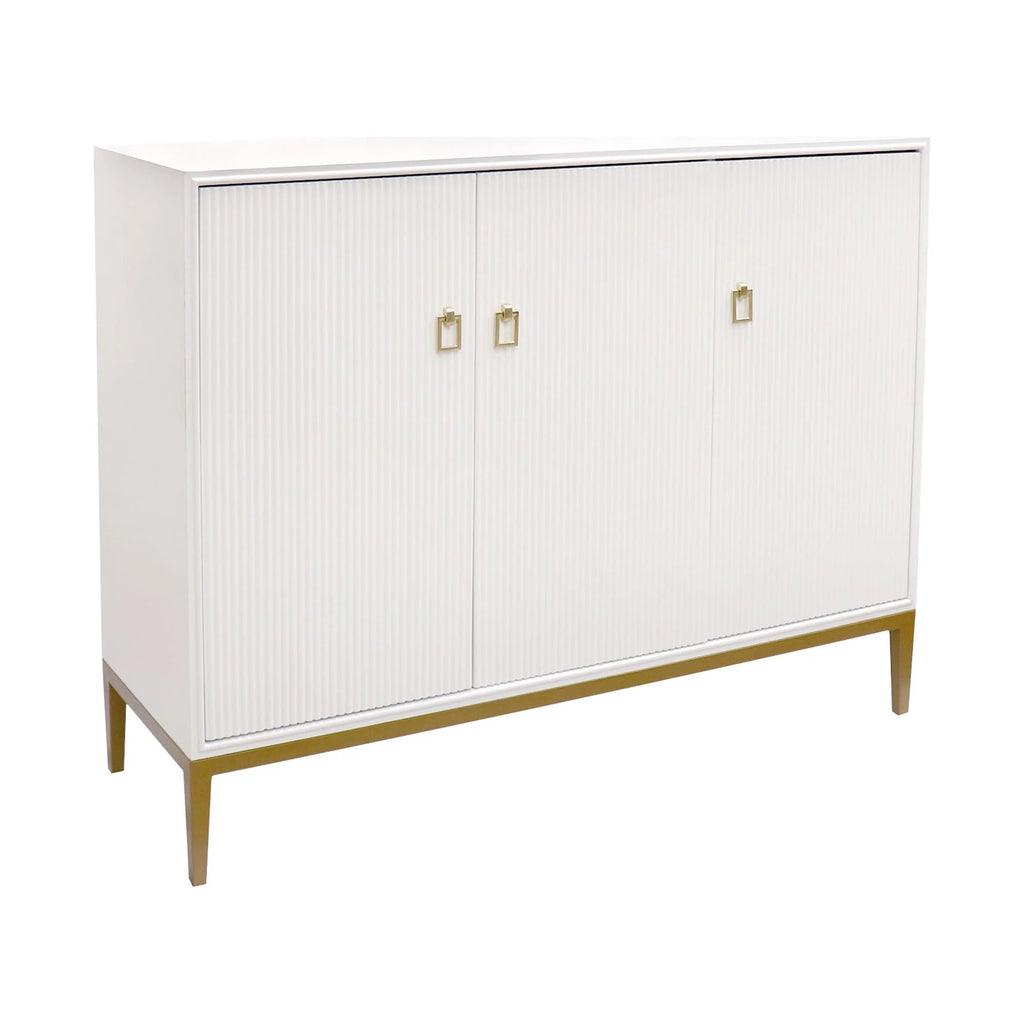 Ivory 3 Door Sideboard with Bronze Metal Frame S733
