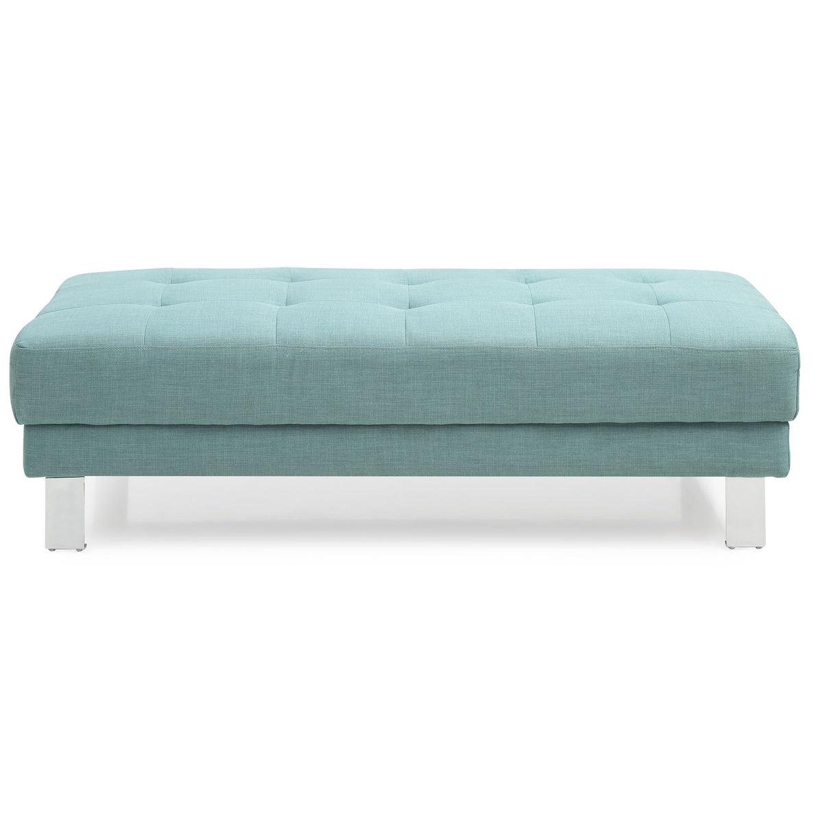 Teal Twill Fabric Ottoman T76022