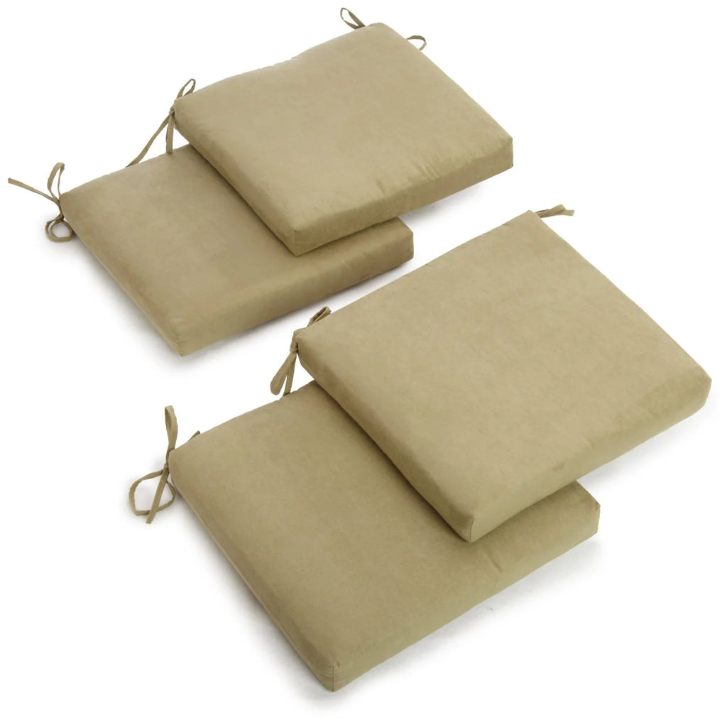 Sage Green Microsuede Chair Cushions Set of 4 B725