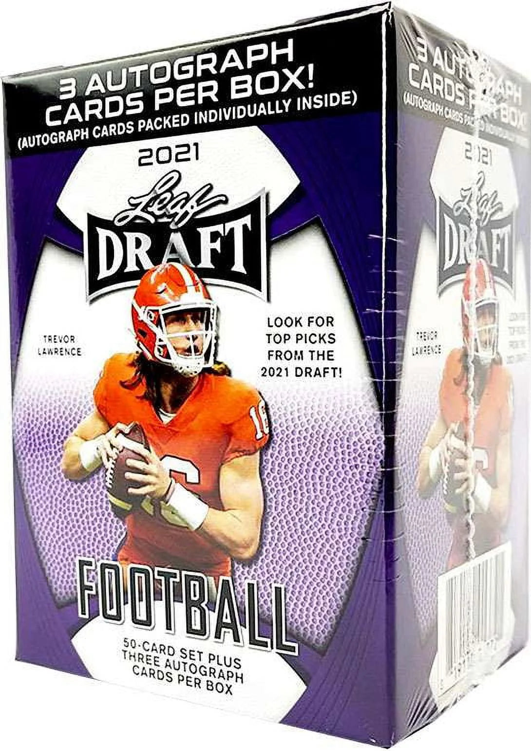2021 Draft Football Trading Card Box (3 Autographs) Z2240