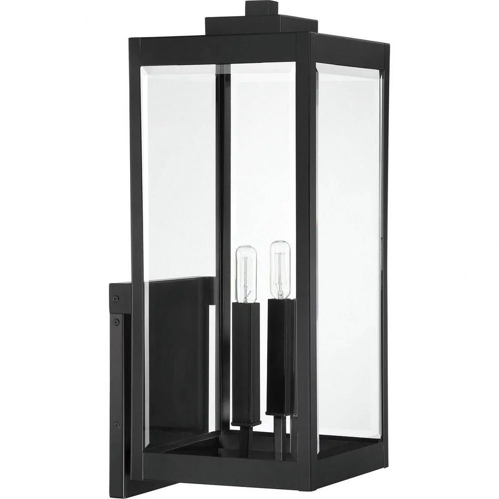 2-Light Extra Large Outdoor Wall Lantern with Clear Beveled Glass Panels L391