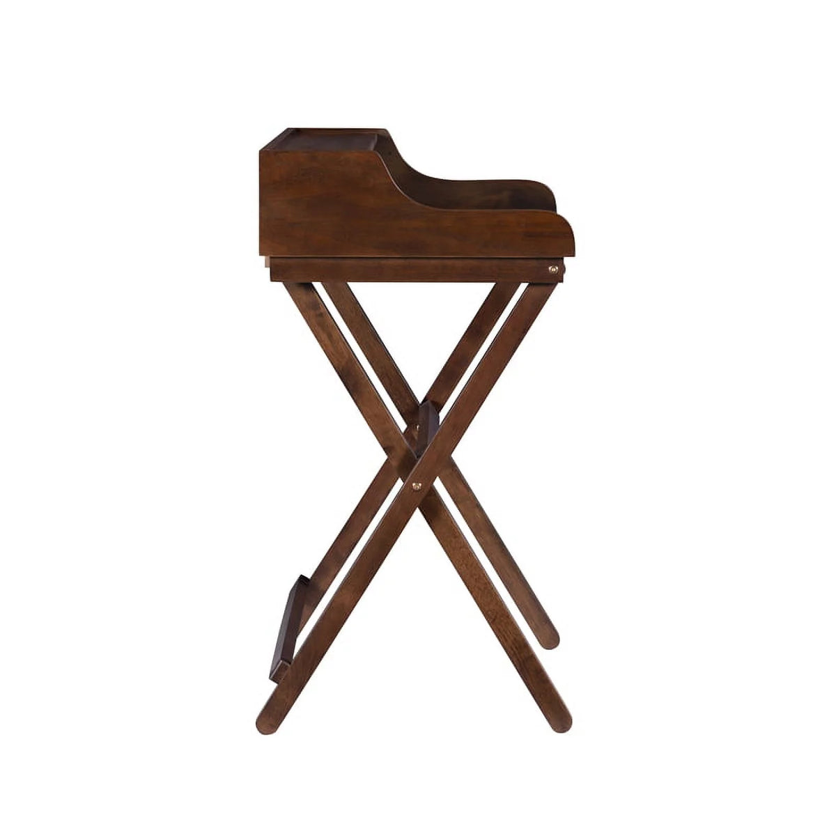 Wood Folding Desk in Antique Walnut Brown D7271
