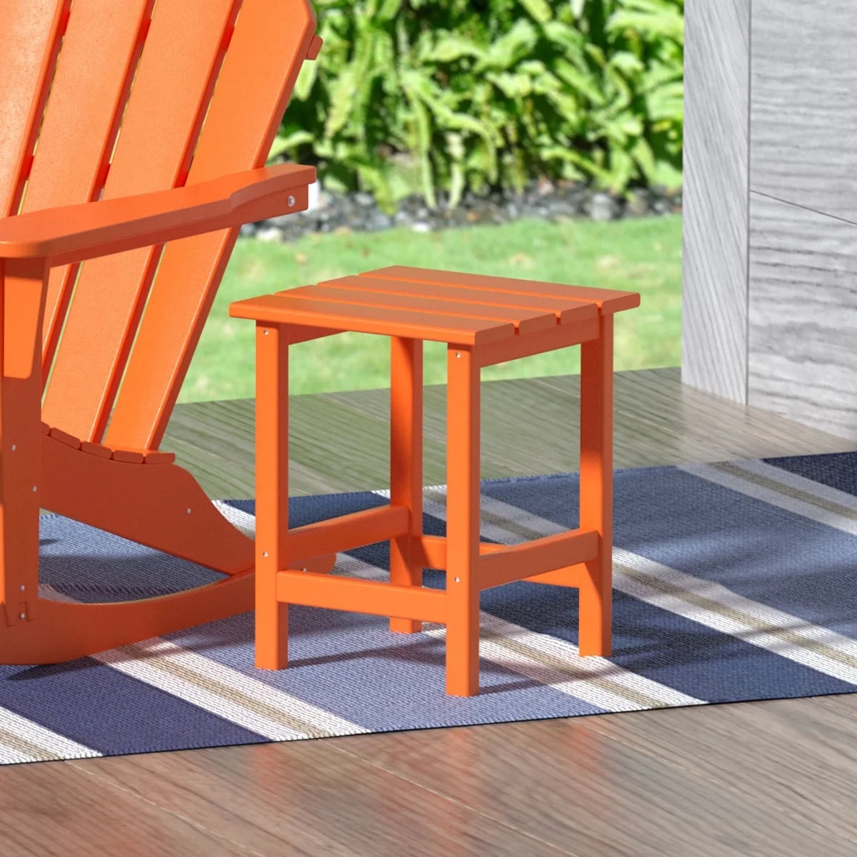 Dark Brown Plastic Outdoor Side Table X649863