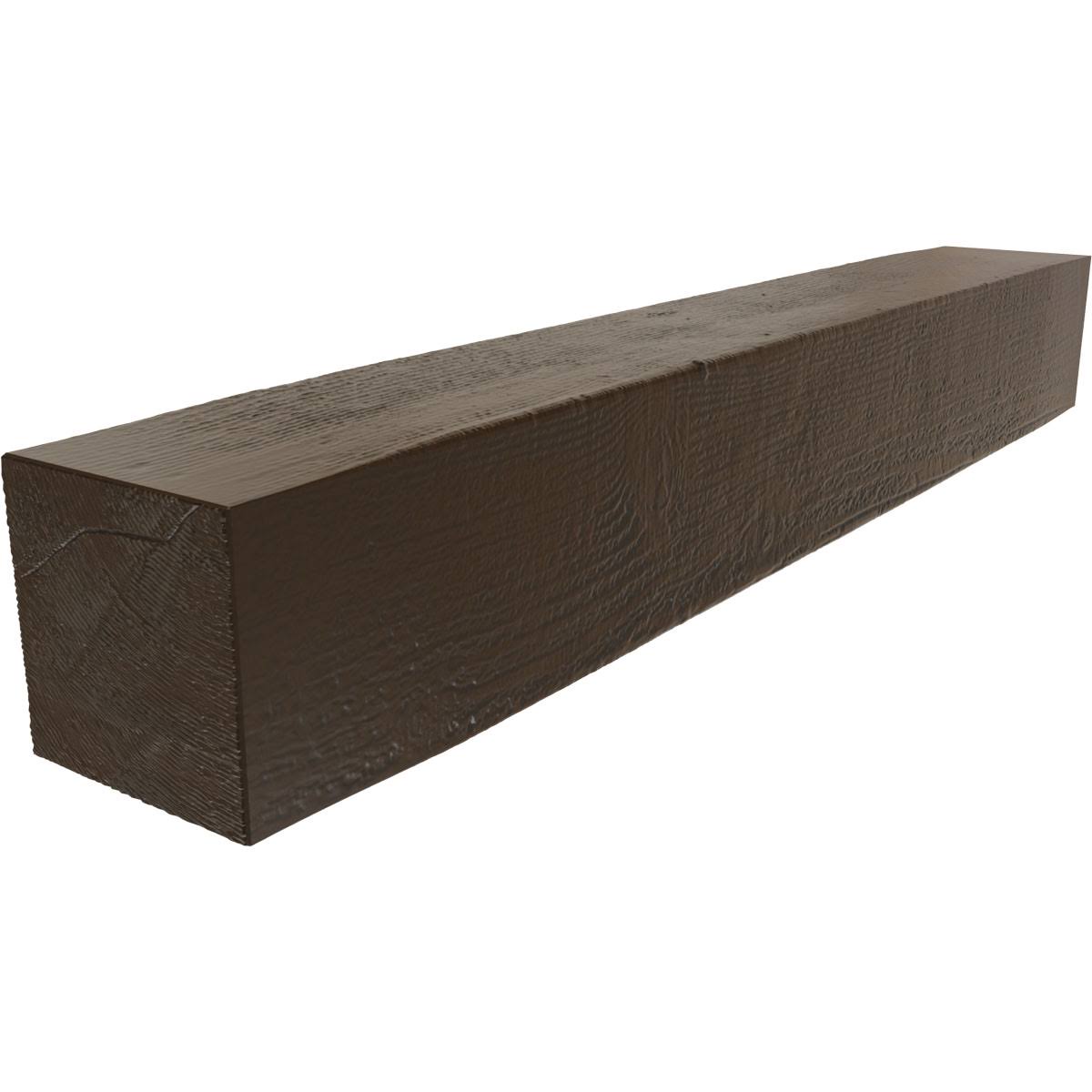 Rough Sawn Faux Wood Fireplace Mantel, Burnished Mahogany F1384