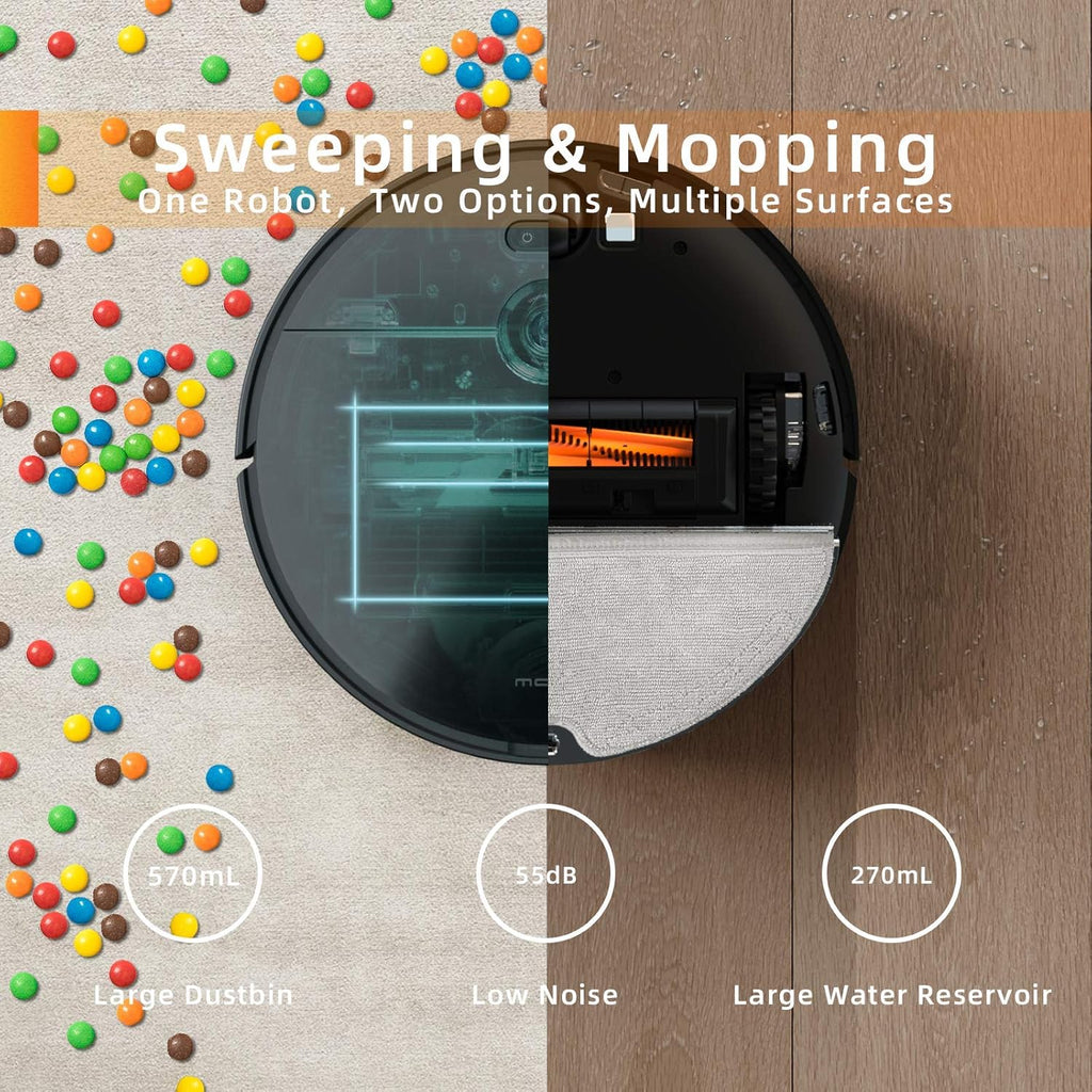 Robot Vacuum and Mop with 3000Pa Suction and 5200mAh Battery O4785