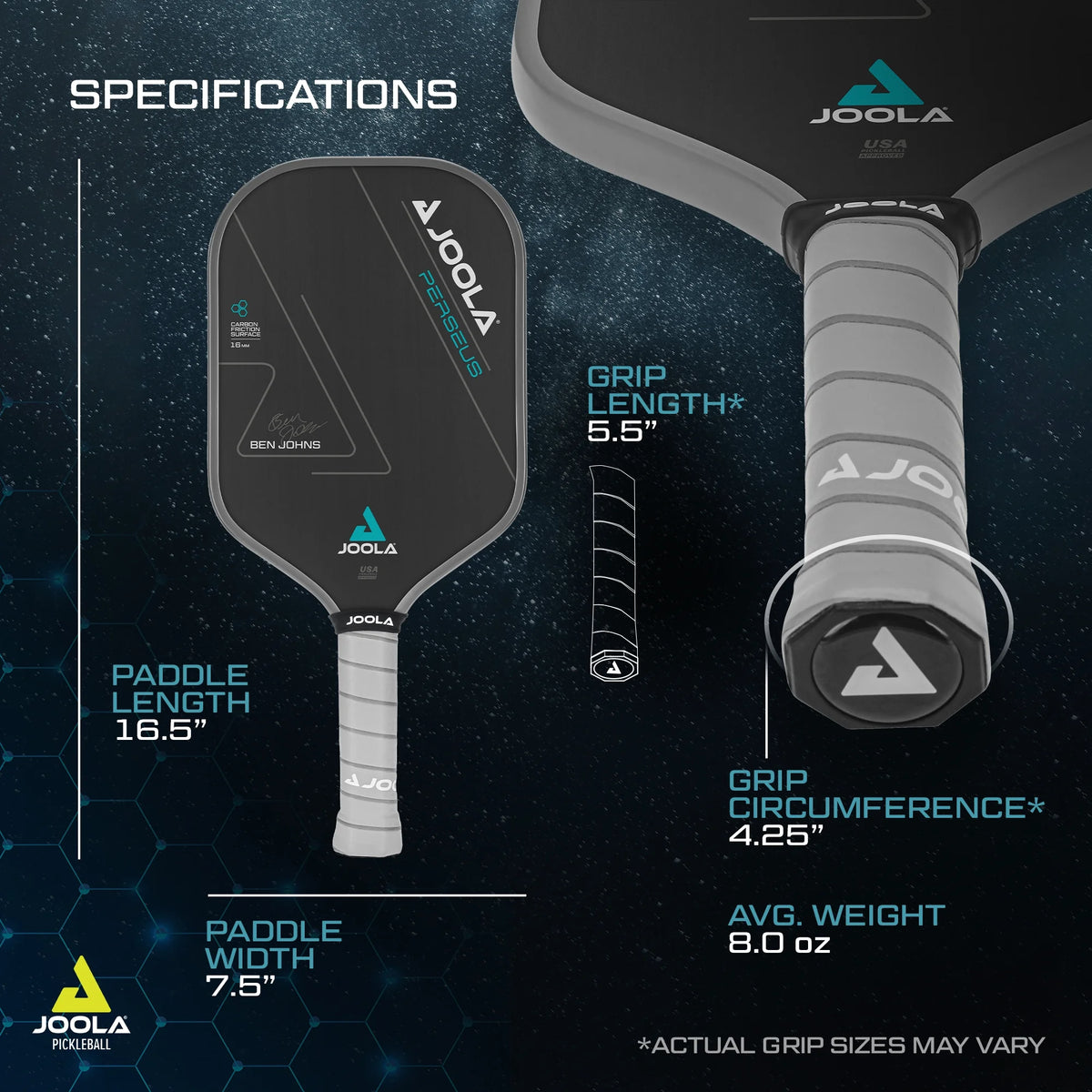 Black 16mm Pickleball Paddle G4056