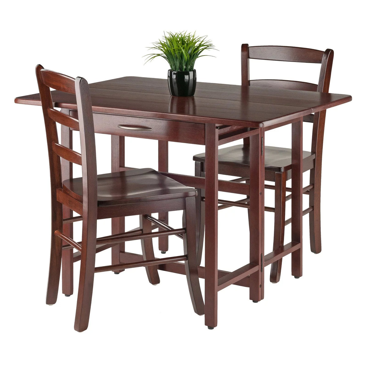 3-Pc Drop Leaf Dining Table with 2 Ladder Back Chairs R663