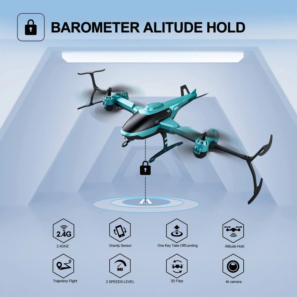 RC Helicopter Drone with 1080P HD Camera Blue S3563