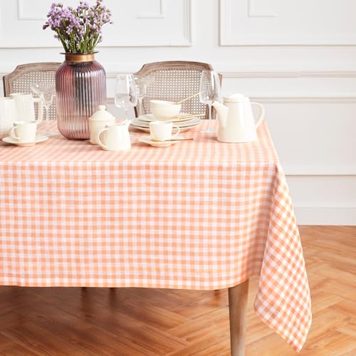 100% Pure Linen Checkered Tablecloth 60 x 132 Inch S580
