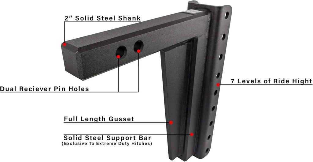 2" Adjustable Extreme Duty Trailer Hitch with Dual Ball B792