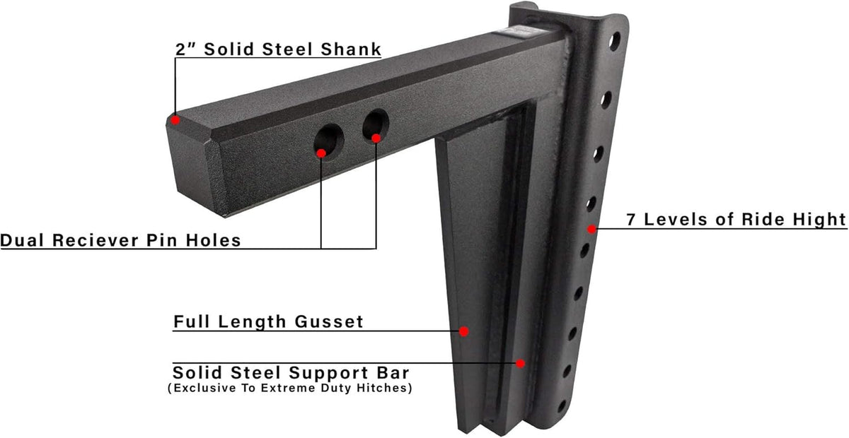 2" Adjustable Extreme Duty Trailer Hitch with Dual Ball B792