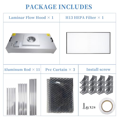 Vertical Laminar Flow Hood HEPA Filter 47.2" x 23.6" x 29" 110V D388875